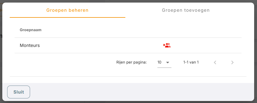 De groep Monteurs heeft toegang tot het formulier.