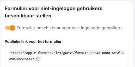 De schuif voor niet-ingelogde gebruikers met de publieke link.